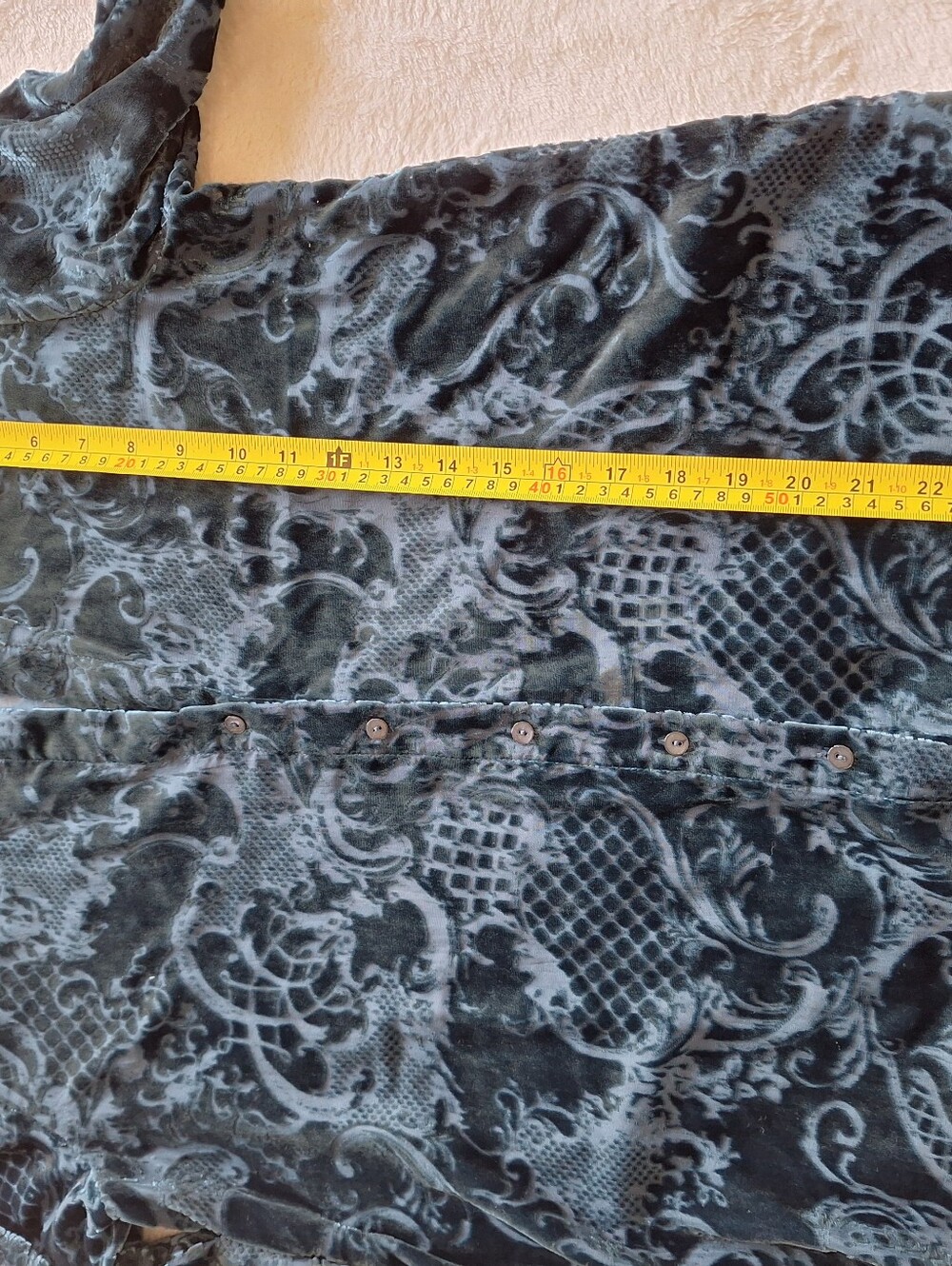 L'AGENCE Laurent Burnout Velvet Baroque Paisley Long Sleeve Blouse Size M - Picture 5 of 10
